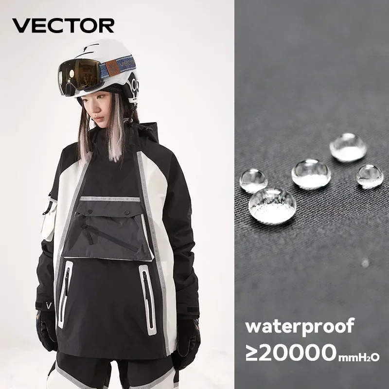 VECTOR-Veste de ski imperméable pour homme et femme, veste de ski professionnelle, simple planche, double planche, chaud, coupe-vent, adt