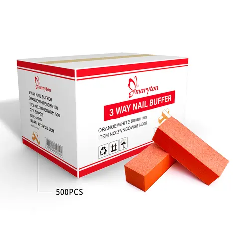 500Pcs/Carton Sponge Nail File Buffer Block Manicure Pedicure File Polishing
