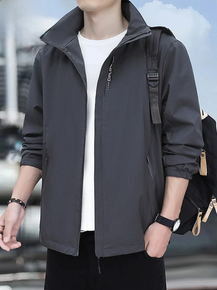 

Мужская куртка Paul 2025 с капюшоном, повседневная спортивная одежда на открытом воздухе, ветрозащитная, износостойкая верхняя одежда, полиэфирное волокно, длинная молния све...