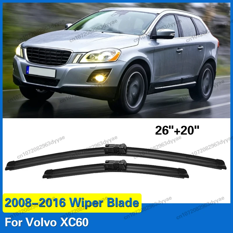 LHD Front Rear Wiper Blades Brushes For Volvo XC60 2008 - 2016 Windscreen Windshield Car Accessories Window 26''+20''