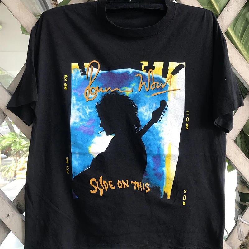 Ron Wood Vintage Guitarist Portrait Print T-Shirt Unisex Short Sleeve Cotton Youthful Summer Fashion Creative Fun Theme