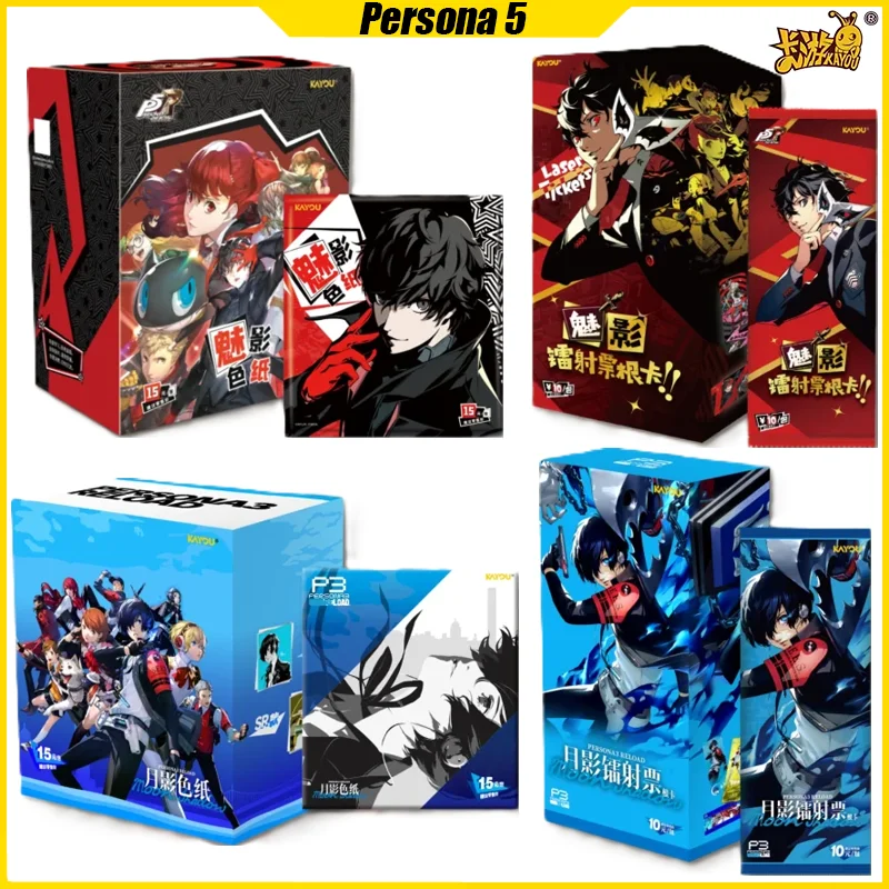 

KAYOU Persona 5 Cards Laser Ticket Colored Paper Anime Collection Cards Mistery Box Board Games Toys Birthday Gifts for Kids