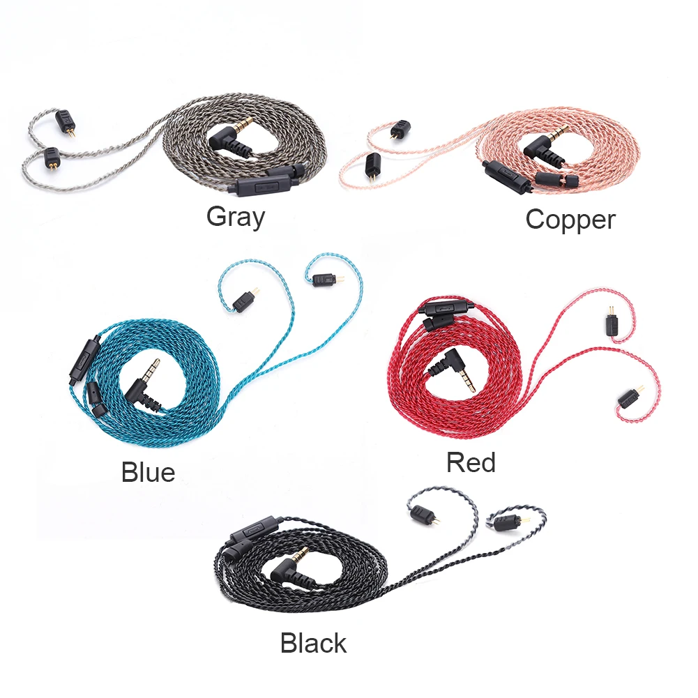 ["Weston 1964 UE3X UE18 W4R Cabo de fone de ouvido de cobre de cristal único Portabilidade Portabilidade conveniente 0,78 mm Fio misto de 2 pinos com microfone"]