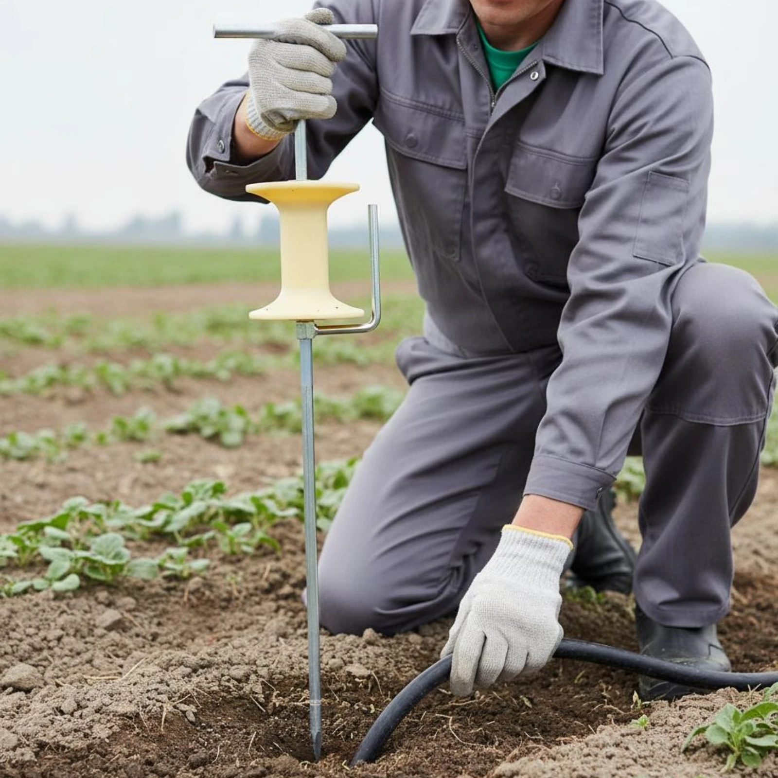Applicator Hose Management Tool Labor Saving Rotating Hose Pulley Stake Agricultural Equipment Effortless Rotation Long-Lasting