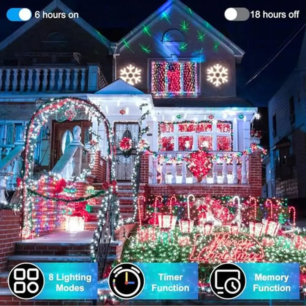 Super Long String Lights 502ft 1500 LED Outdoor Christmas Lights Timer Memory 8 Modes Waterproof Fairy Lights