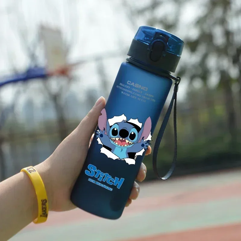 Large Capacity Stitch Water Cup 560ML Anime Cartoon Stich Portable Plastic Water Bottles Drinking Water Cup Student Gifts