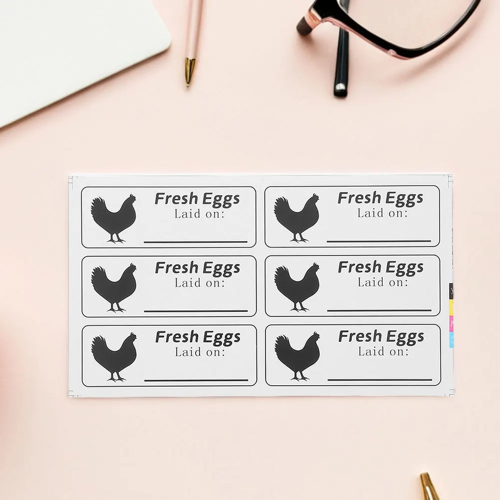 

100 Sheets Egg Carton Date Label Labels Packaging Stickers Organizing Eggs Chicken