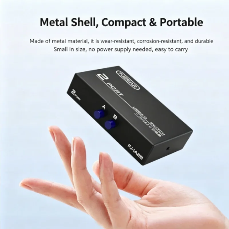 2 in 1 out VGA Switcher for Dual Computers Sharing Monitor USB Printer One Drag Two Computer Sharing Device FJ2UA