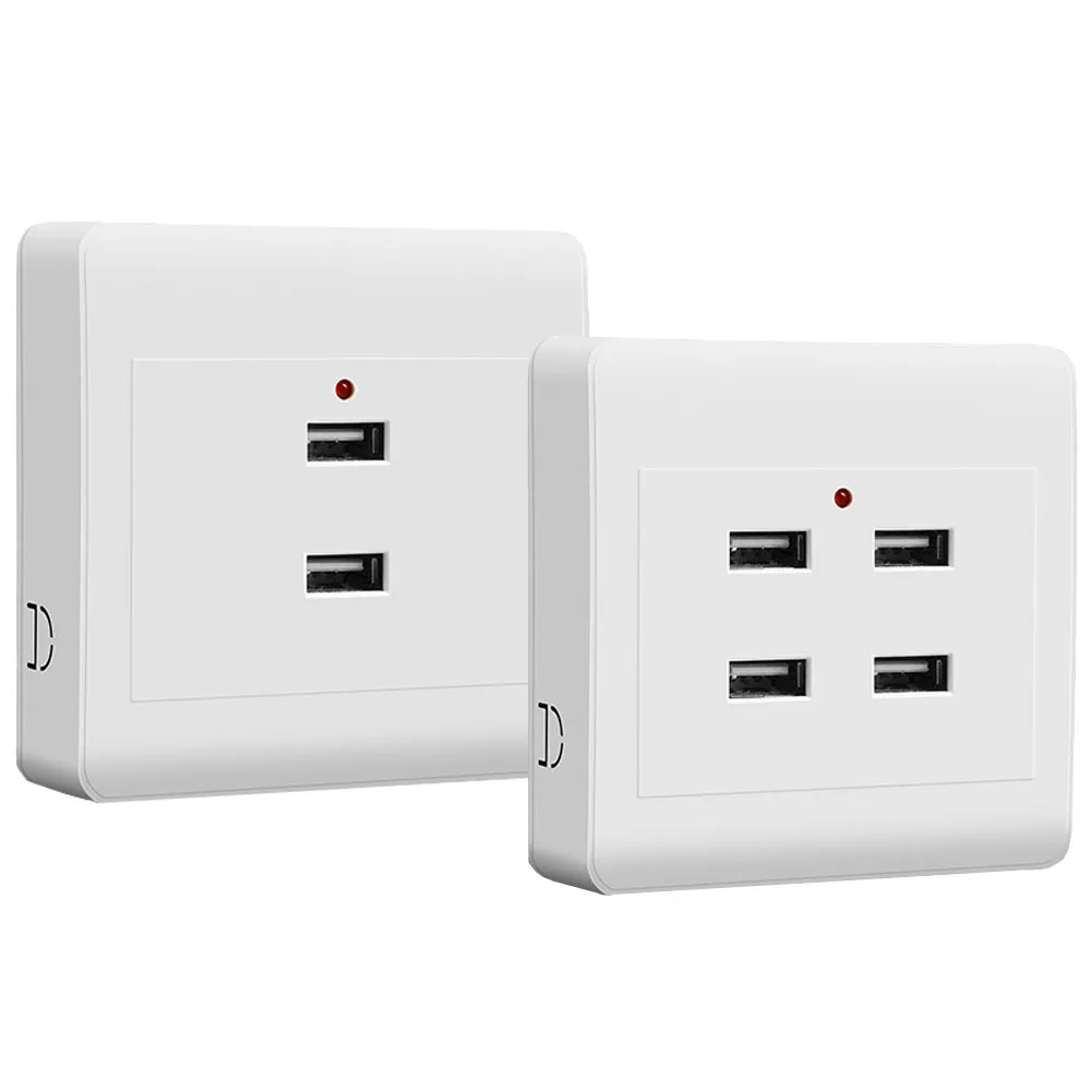 86 Type USB Socket Panel 110V-250V To 5V Type-C Wall Power Socket Fast Charging Panel Switch 2/4 Ports