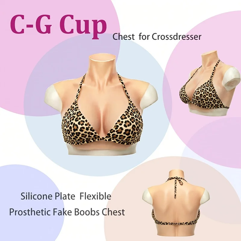 Realistic Silicone Breast Forms for Crossdresser Trans Cosplay Enhance Nipple Areola Plump Soft Shake Fake Boobs B C D E G Cup