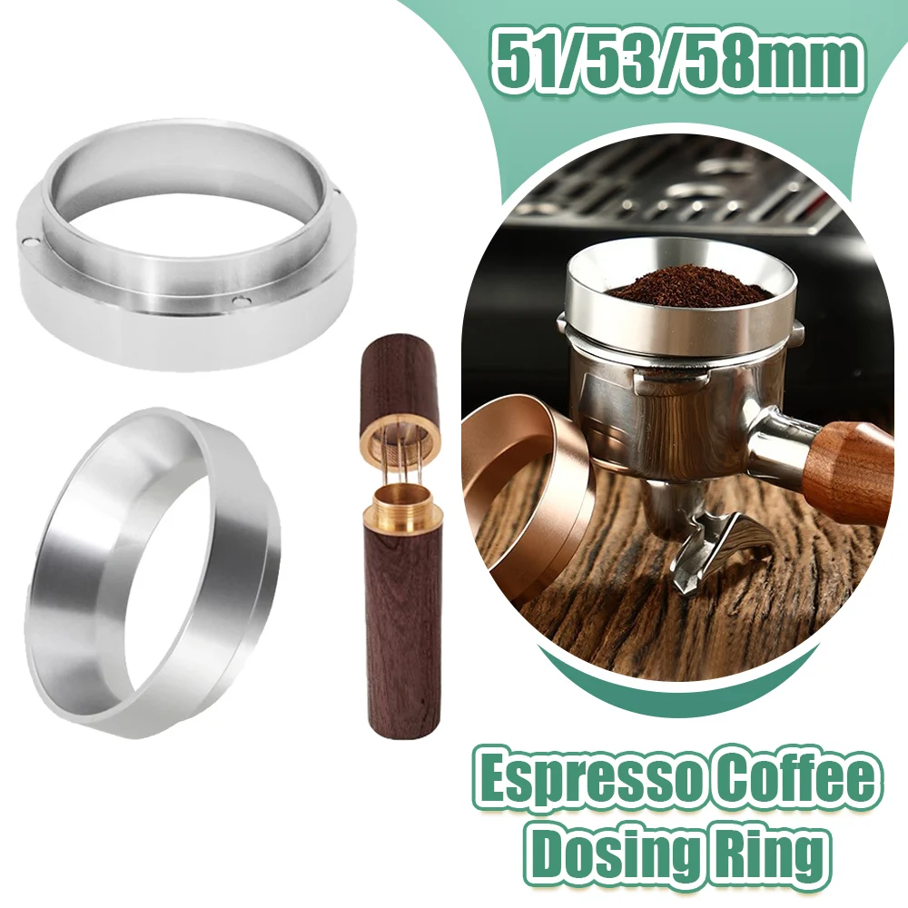 51/53/58mm Espresso Coffee Dosing Ring Magnetic Coffee Dosing Funnel Compatible with Espresso Portafilter Coffee Powder RingTool