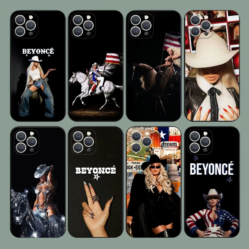 Beyonce Hot Singer Phone Case For iPhone 15,14,13,12,11,Plus,Pro Max,XS,X,XR,SE,Mini,8,7 Soft Silicone Black Cover