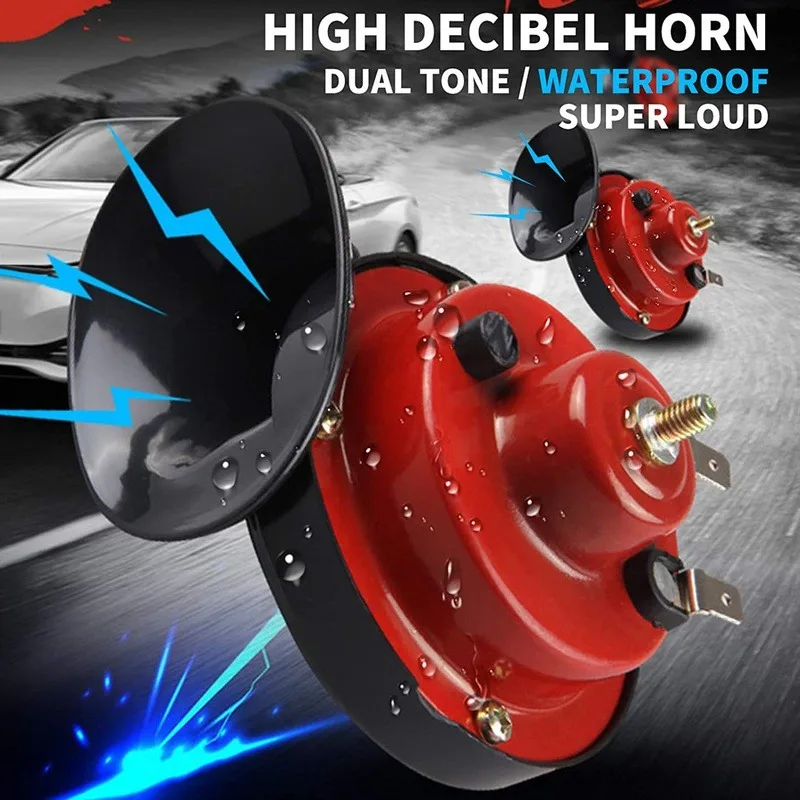 Train Horns for Trucks 105db, Loud Air Electric Snail Horn, 12V Waterproof Train Horns Kit Super Loud for Car Motorcycle Truck B view 6