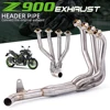 フルシステムマフラーフロントヘッダーパイプチューブスリップオンオートバイの排気カワサキ Z900 Z 900 2017 2018 2019 2020 2021 2