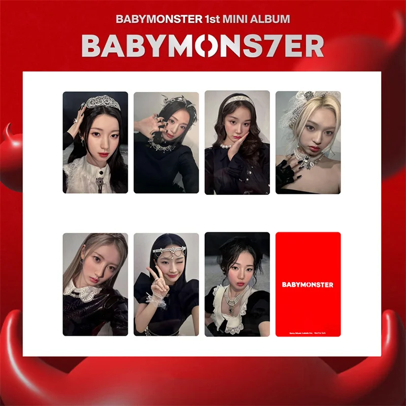 7 sztuk/zestaw KPOP BABYMONSTER Album KTOWN TOWER LOMO CARD AHYEON HARAM RORA BM fotokartka GIRL kolekcja K-POP pocztówka