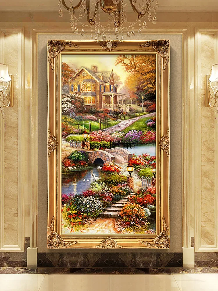 European landscape entrance Dafen Village oil painting Thomas decorative vertical hand-painted hanging painting