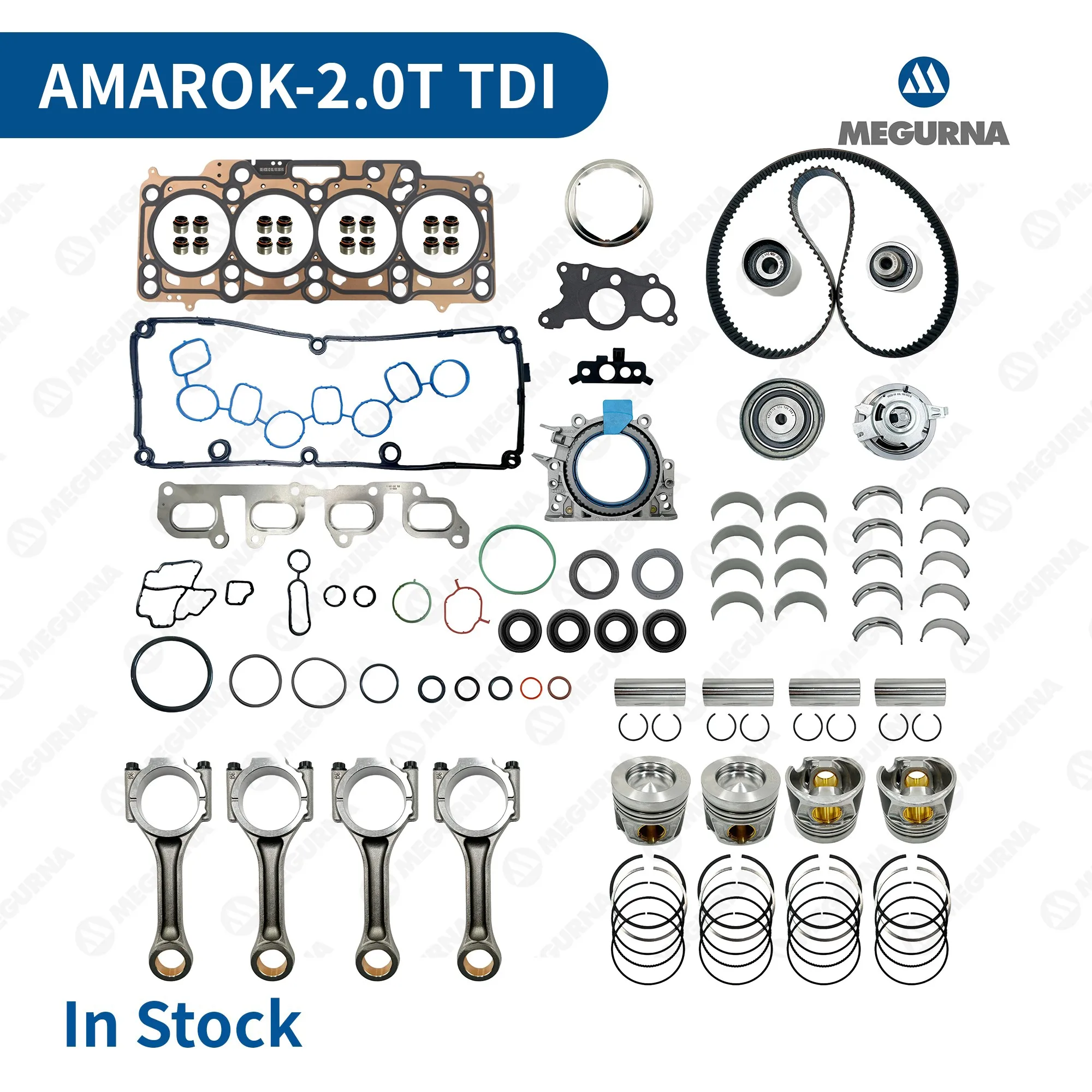 EA189 Engine Timing belt water pump Gasket Seal connecting rod Pistons Rings Rod Bearing Shell Set Fit 2.0T Diesel for VW Amarok