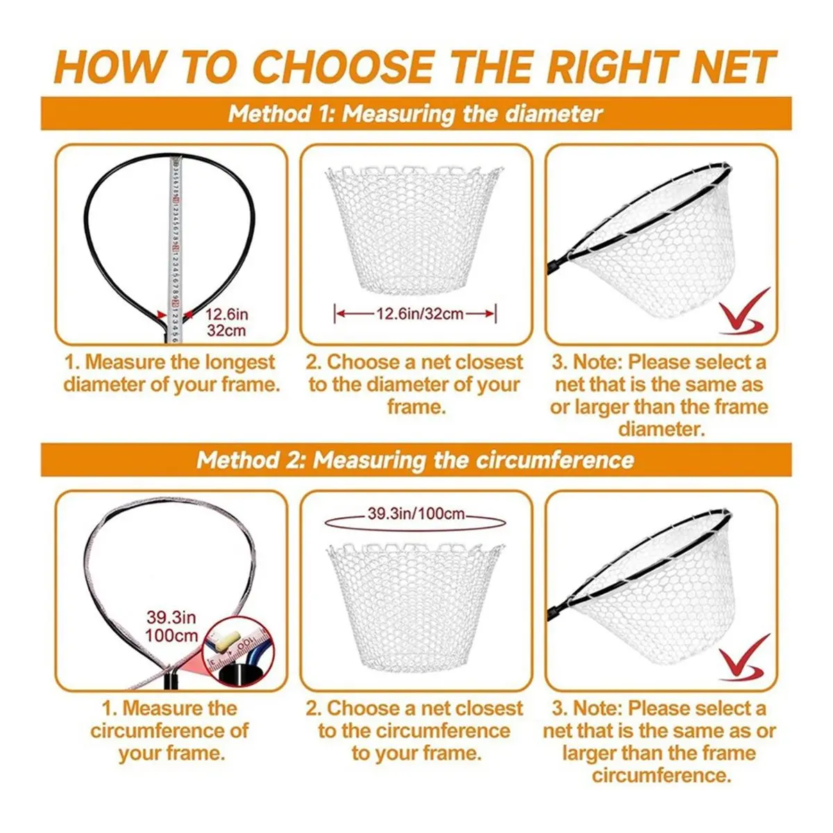 salego 2Pcs Rubber Fishing Net Replacement Netting Without Handle Fly Fish Landing Nets Bag Foldable Rubber Mesh White
