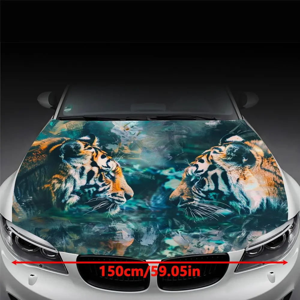 Custom Tiger Background Vehicle Wrap - Professional Grade Vinyl