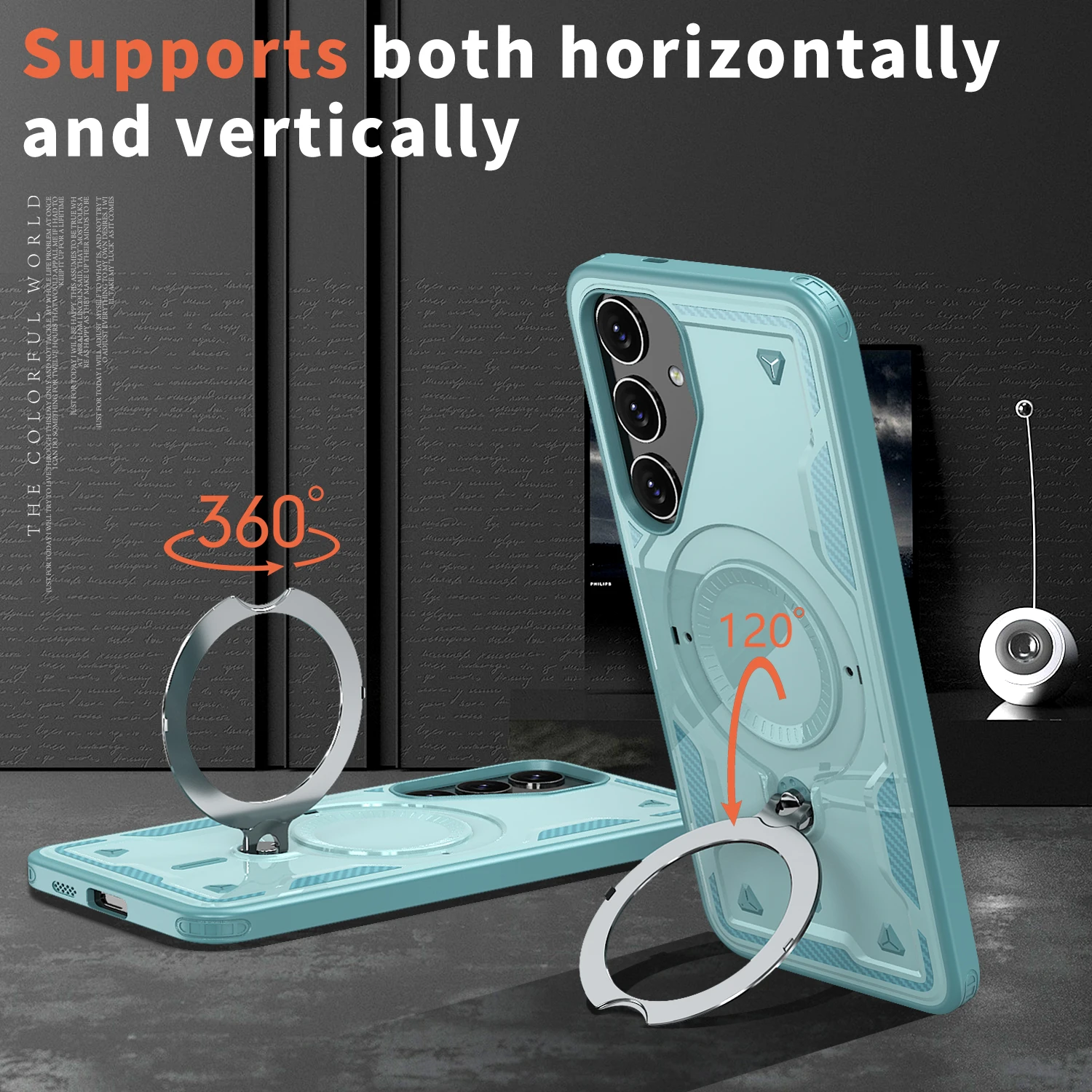 Armor Case for Samsung S25 S24 S23 Ultra Plus A55 A35 A15 Magnetic For Magsafe Wireless Charge 360 Rotate Kickstand Shockproof