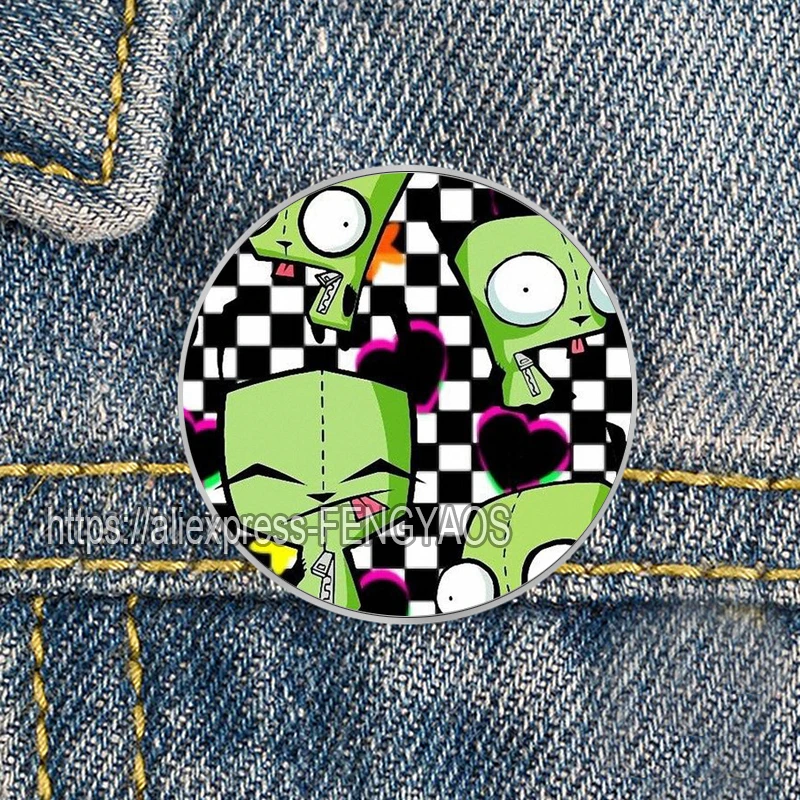 Cartoon Invader Zim Odznaka Broszka Przypinka Akcesoria Do Ubrań Plecak Dekoracja Prezent