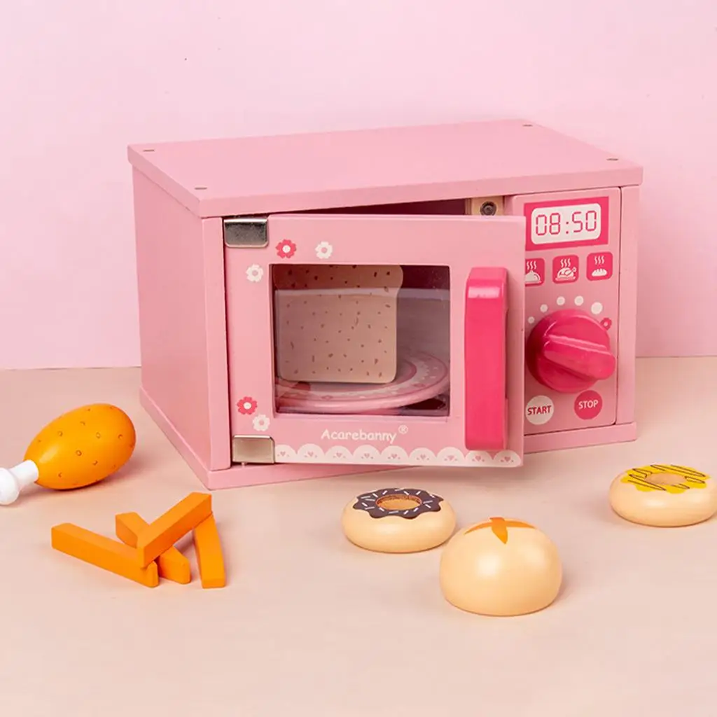 Microwave Toys Pretend Play Oven Role Play Early Preschool Mini Play House