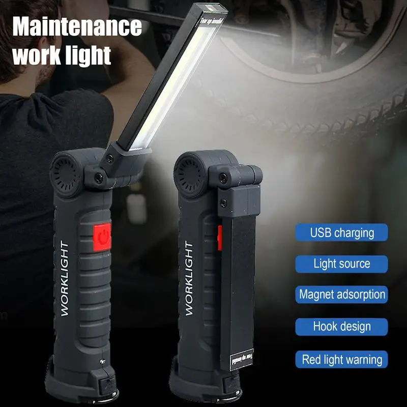 Work Flashlight High Lumen Rechargeable Flashlight Magnetic Flash Light Powerful LED Flashlight For Camping Home Foldable LED