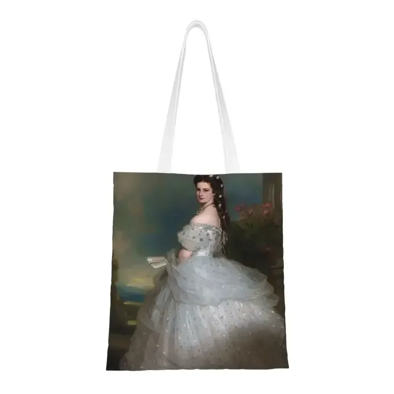 

Portrait Of Empress Elisabeth Of Austria By Franz Xaver Winterhalter Grocery Shopping Tote Bags Canvas Shopper Shoulder Bags