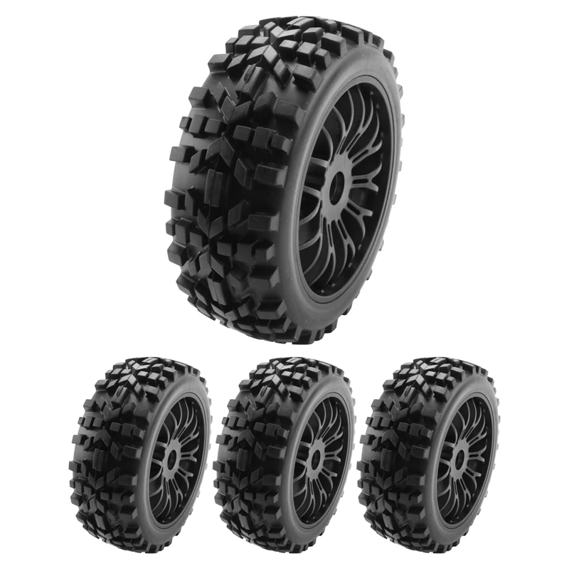 4Pc RC Buggy Wheels And Tyres With Hex 17Mm Wheels Rims 1/8 Scale Off-Road Car For 1:8 RC On-Road Buggy Car