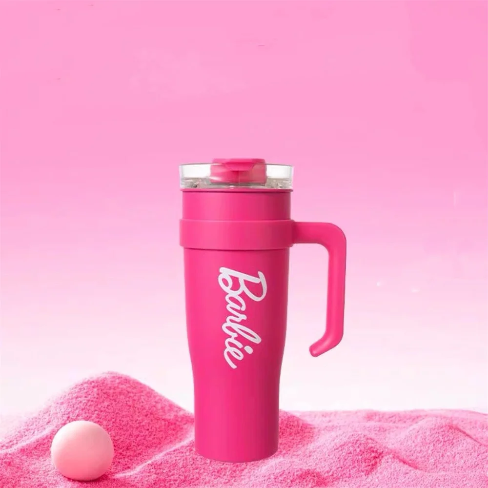 

Barbie Tumbler With Handle&Straw 1600ml Stainless Steel Insulated Travel Mug Hot/Cold Drink For Women Fashion Christmas Gift