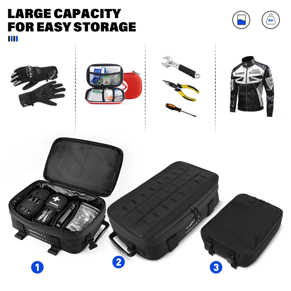 Motorcycle Universal Expandable Tail Bag For BMW IPX4 Waterproof Side Bags Top Case Bag Luggage Saddlebag Motorcycle Accessories