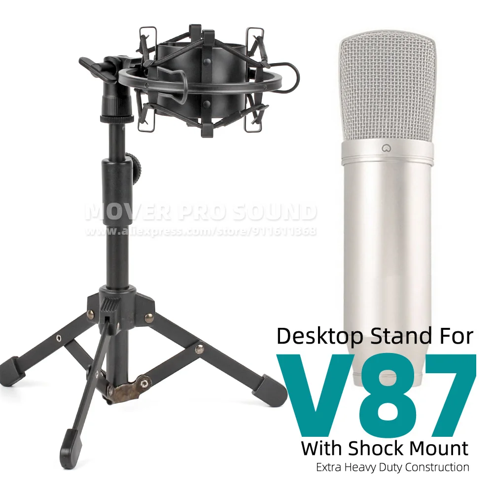 For MXL V87 V 87 Desktop Microphone Isolation Tripod Stand Shockmount Mic Shockproof Anti Vibration Tabletop Holder Shock Mount