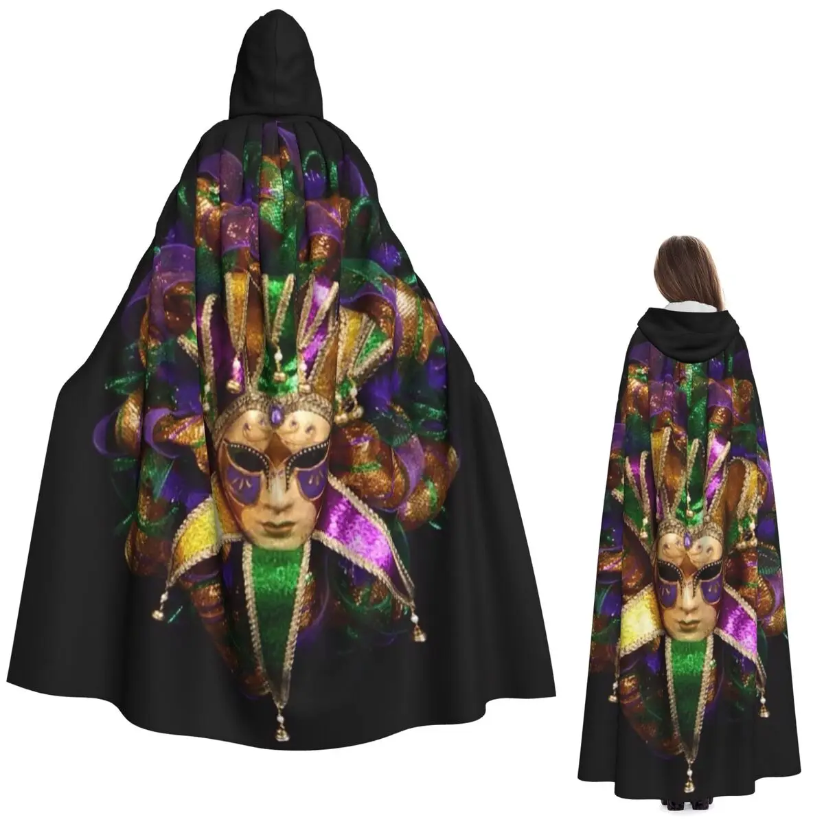 

Марди Гра Маскарад Длинный Плащ С Капюшоном Ведьма Средневековый Костюм Косплей Накидка Хэллоуин Пальто Для Взрослых Унисекс