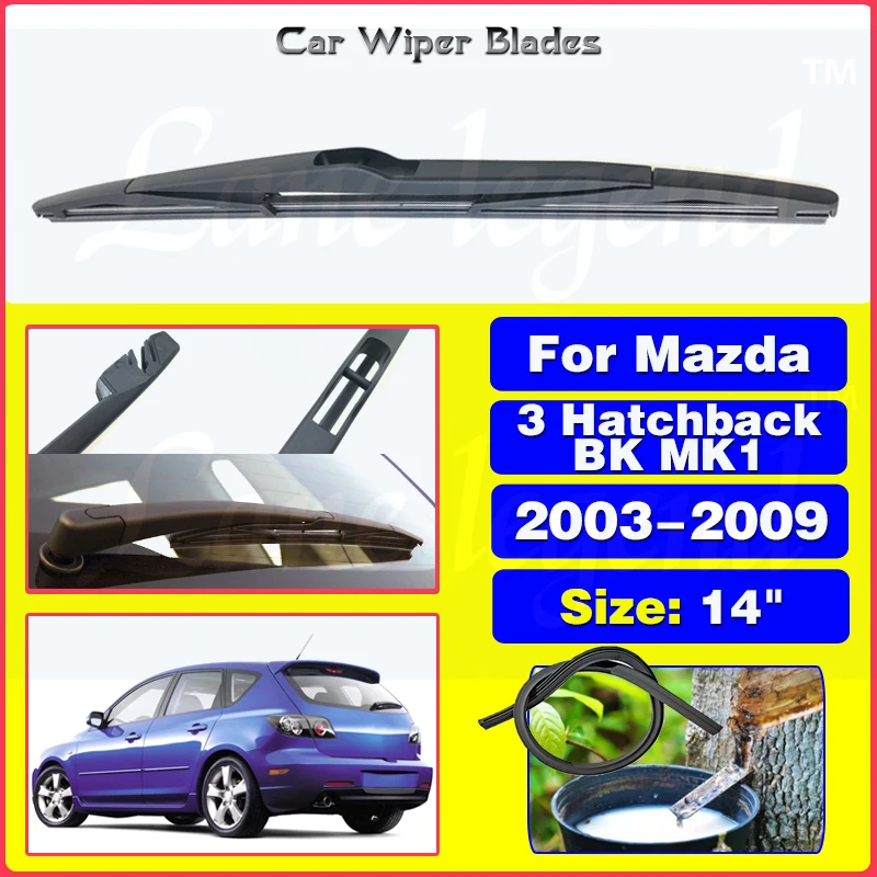 

Car Rear Wiper Blade For Mazda 3 Hatchback BK MK1 2003 - 2009 Windscreen Windshield Wipers Brushes Cleaning Car Accessories 14"