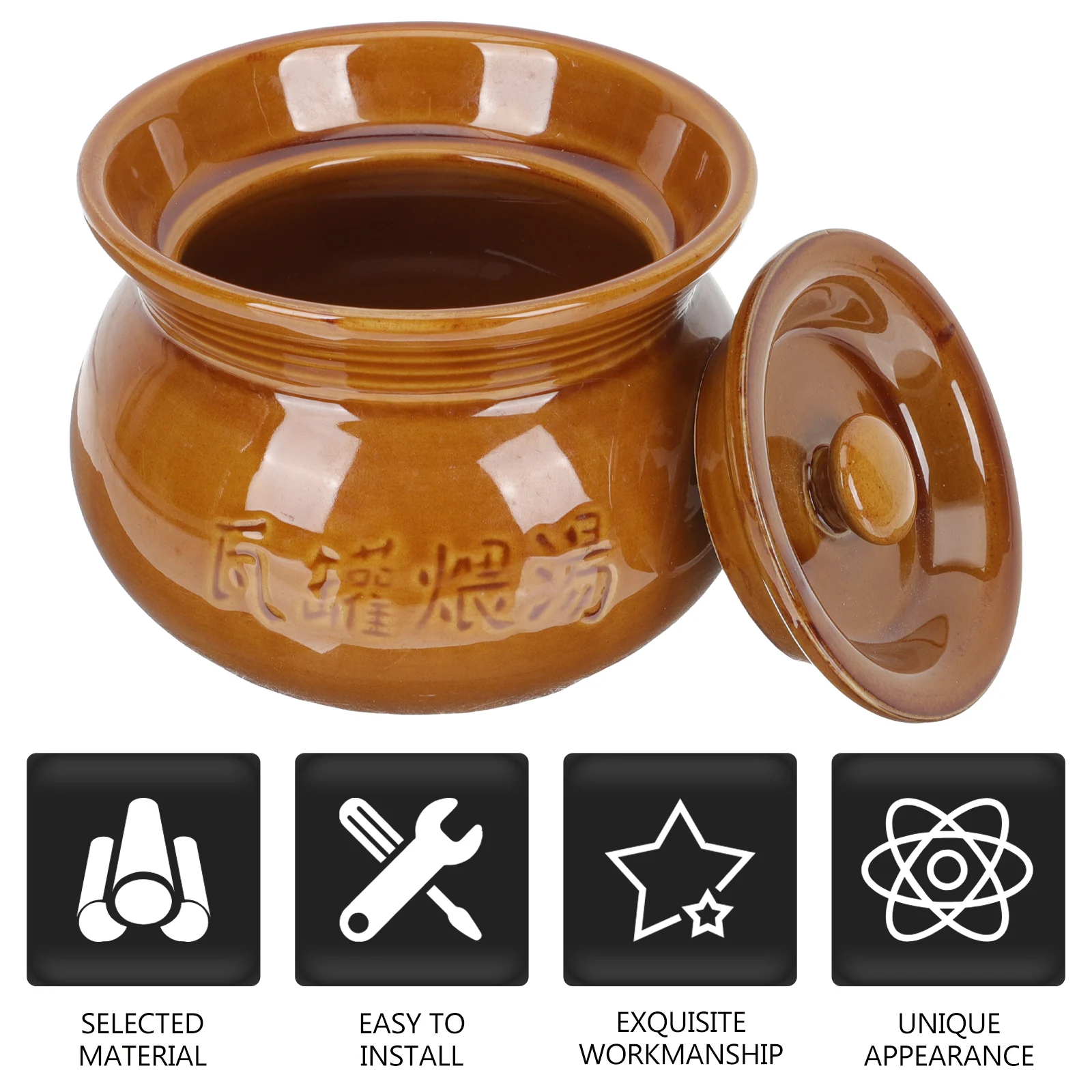 

500ml Ceramic Soup Bowl High-Grade Materials Fine Workmanship Smooth Surface Strong Practicability Gourmet Cooking