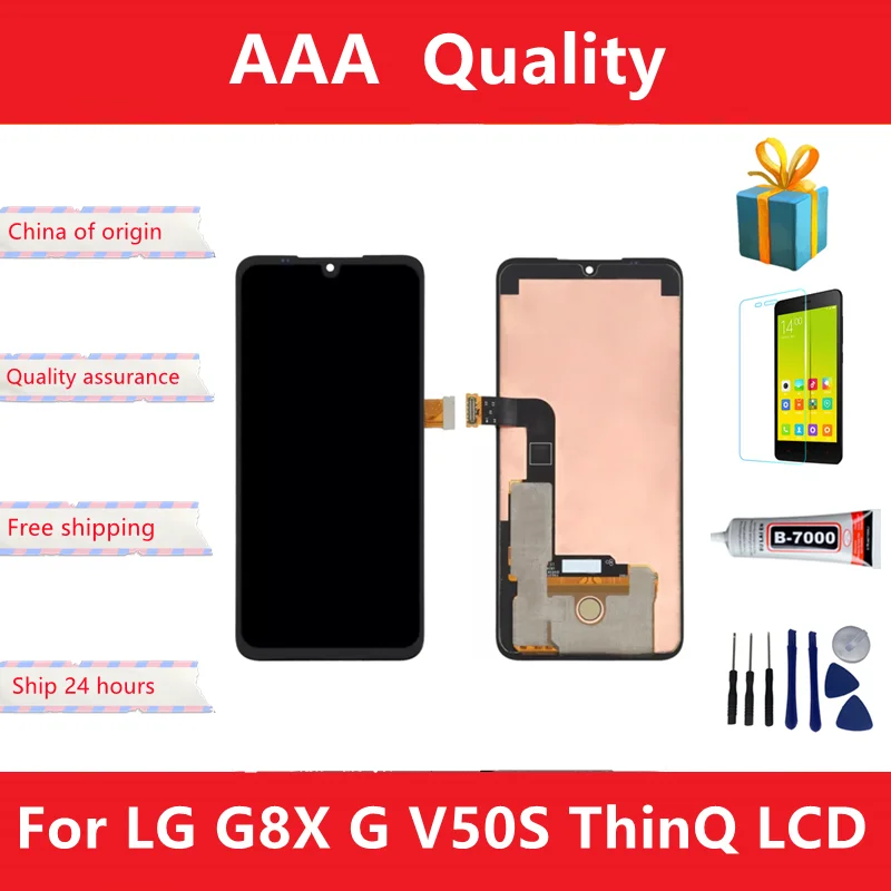 Tested AMOLED LCD Screen For LG G8X G V50S ThinQ LCD Display With Frame Touch Screen Digitizer For LG G8X LCD Replacement