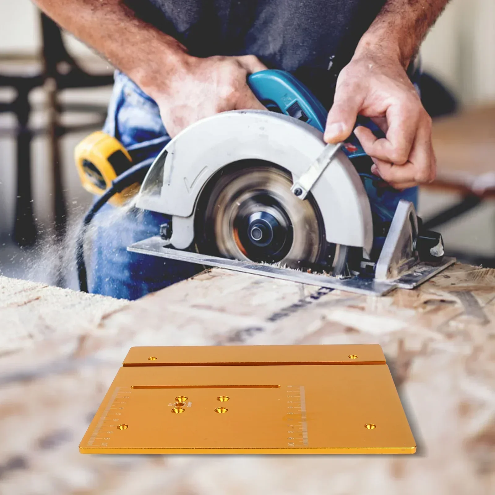 

T60 Aluminum Router Table Insert Plate CNC Engraved with Clear Measurements Dimension 240 x 200mm for Woodworking