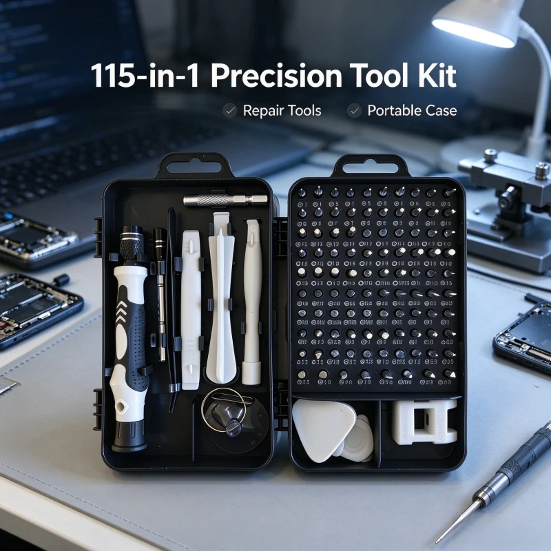 Stocking Stuffers 115-in-1 Precision Screwdriver Kit, Professional Magnetic Tip Nut Driver Set, Hand Repair Tools for Electronic