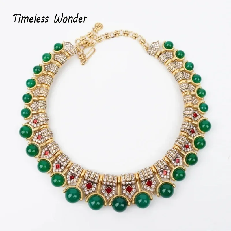 Timeless Wonder Retro Zircon Geo Pave Necklace for Women Designer Jewelry Runway Vintage Luxury Classy Set Party Rare Mix 2624