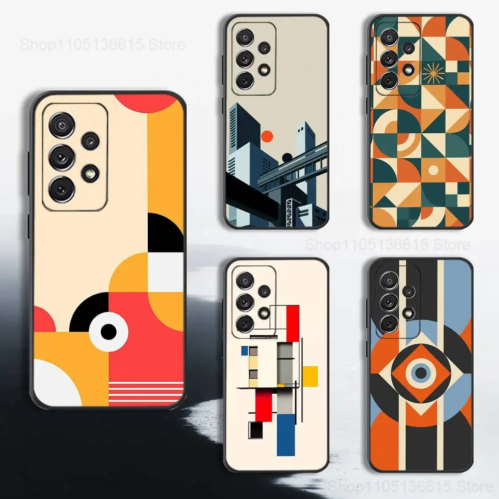 

Art G-Geometric B-Bauhaus Phone Case For Samsung S25,S24,S23,S22,S21,S20,S10,S9,Ultra,Plus,Lite,FE,Soft Silicone Black Cover