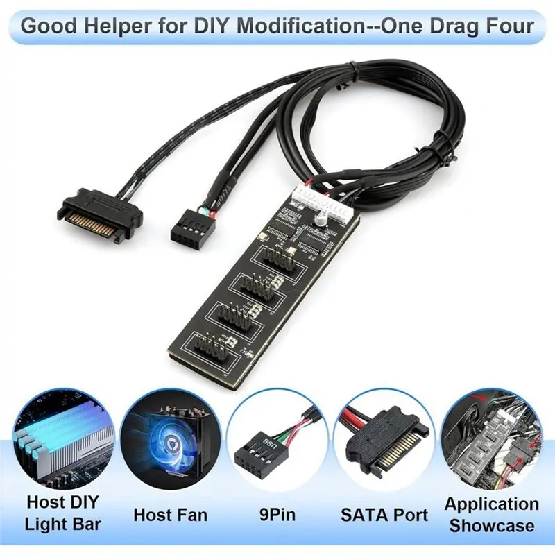 Efficientt-SATA Power Cable With USB Header Splitter 9Pin Internal USB 2.0 Extension Connector For Motherboard Compatible USB