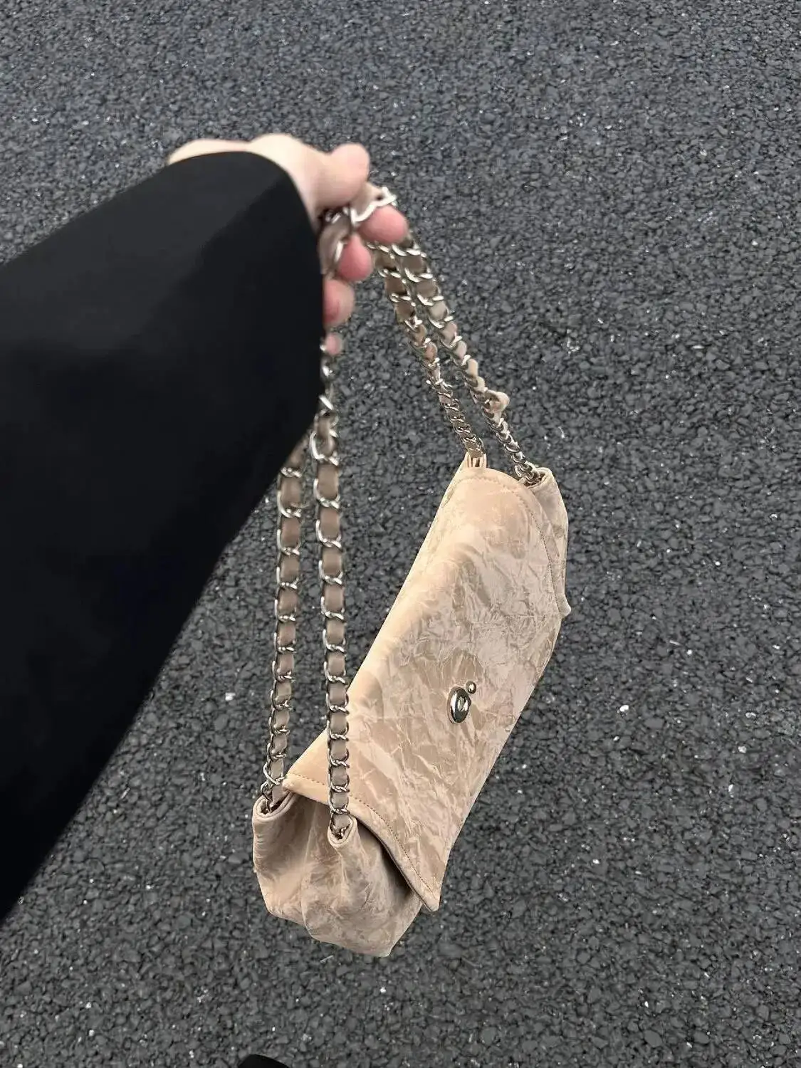 Bloom Vintage Khaki Shoulder Bags Wallet Women Retro Chain Casual Large Capacity Tote Bag Ladies Versatile Y2k Handbag 2025