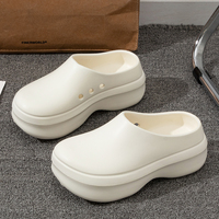 Women's Slippers Minimalist Fashion Air Cushion Soft 5CM Platform Non Slip Sandals Breathable Couple Style Heightened Chef Shoes