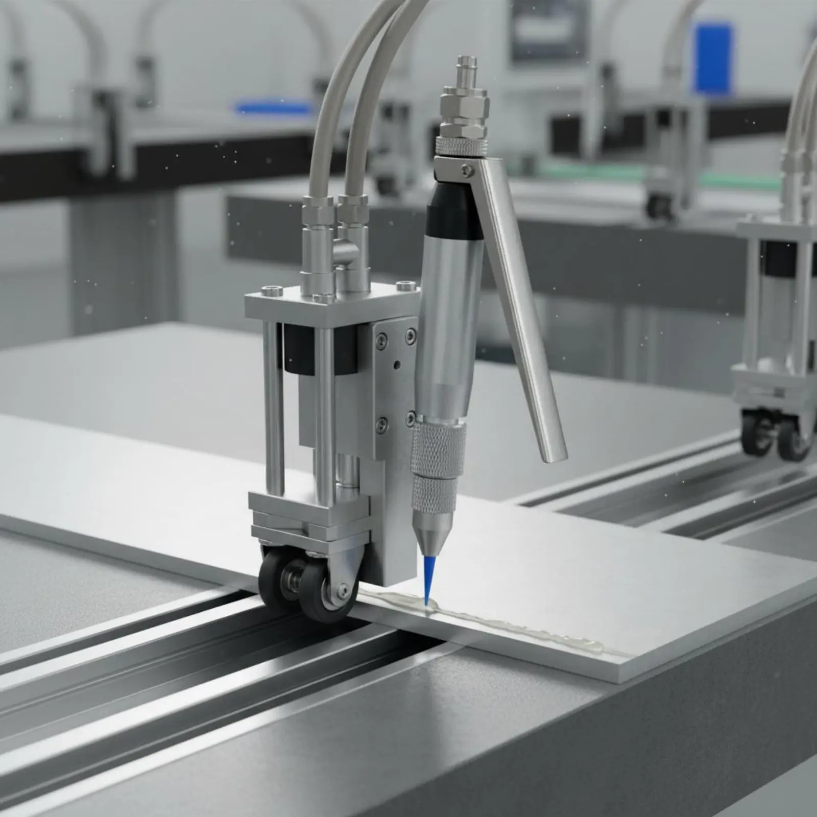 

Double Liquid Glue Valve Multi-Material Use Pneumatic Dispensing Valve Glue Spray Nozzle Small Size Industrial Equipment