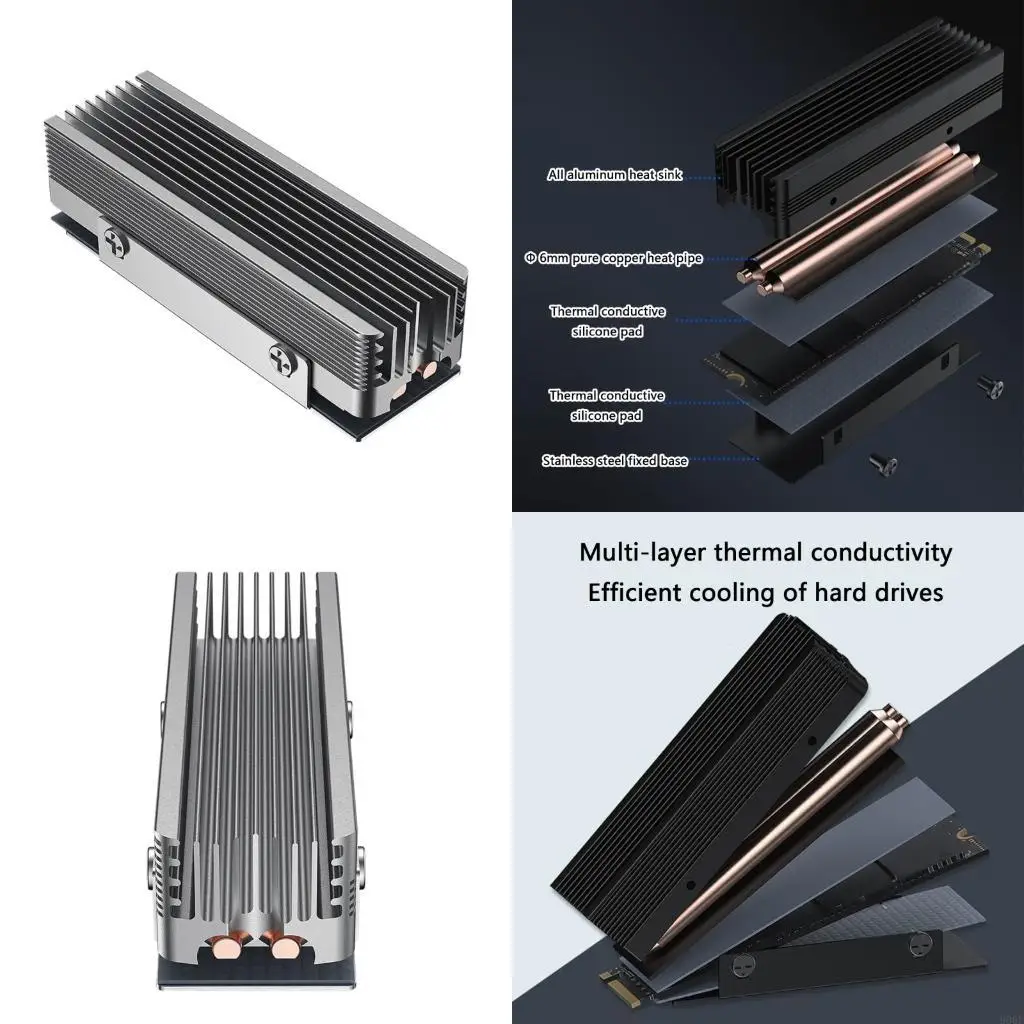 

900F M.2 SSD Heatsink 2280 SSD Heat Sink with NVMe SSD Thermal Pad NVMe Heat Sink Replacement for Game Consoles Accessories