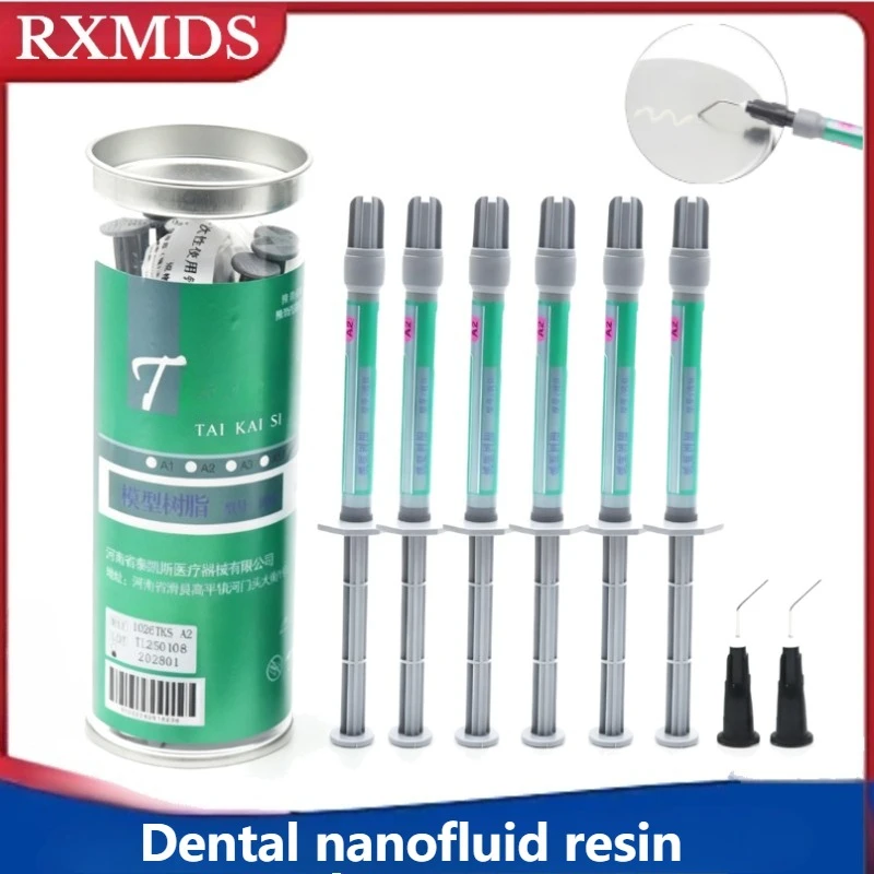 3/6PCS Dental Tychus Materials Nano Flowable Fluid Resin Oral Filling Materials Used for Front Back Teeth Restorations A1/A2/A3