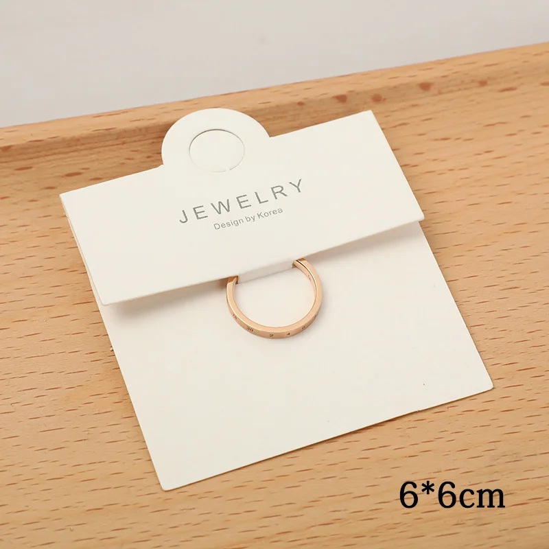 100pcs Paper Ring Packaging Display Label Tag Cards Holder Black White Foldable DIY Jewelry Packing Material Wholesale Supplier