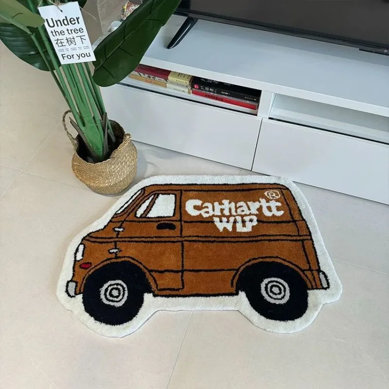 New car Creative cartoon Carpet Home Living Room Bedroom Bedside Children's Room High-Density Imitation Cashmere Carpet