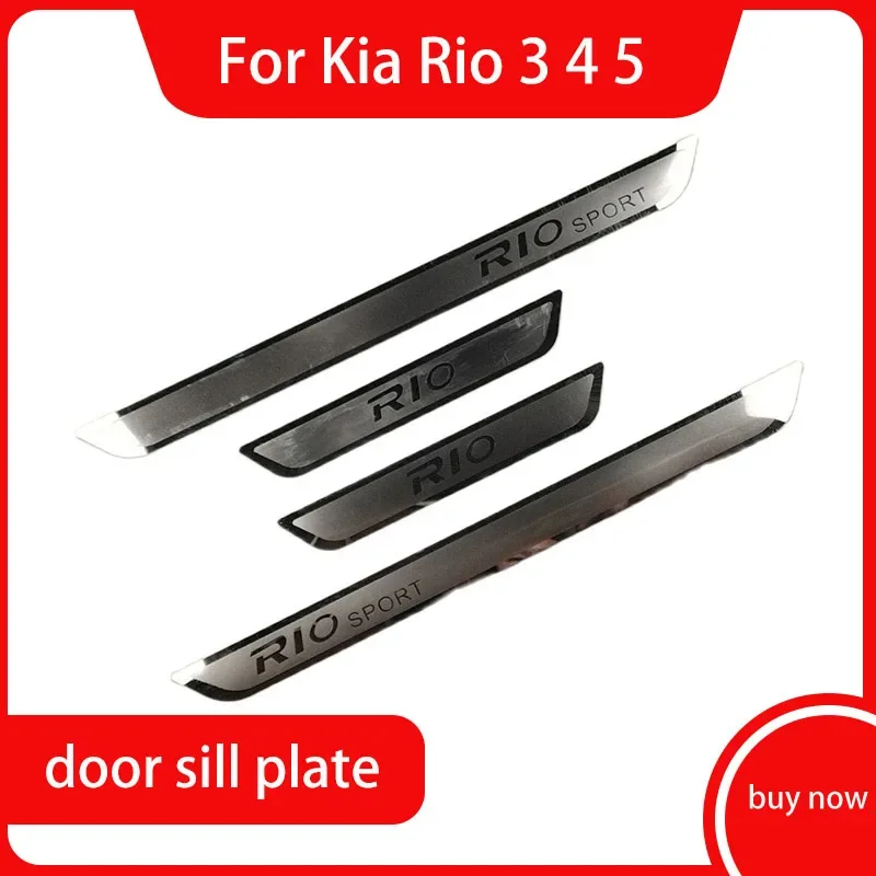 Car Sticker For Kia Rio 3 4 5 Accessories Door Sill Scuff Plate Protector Pedal Guard Styling 2013--2018