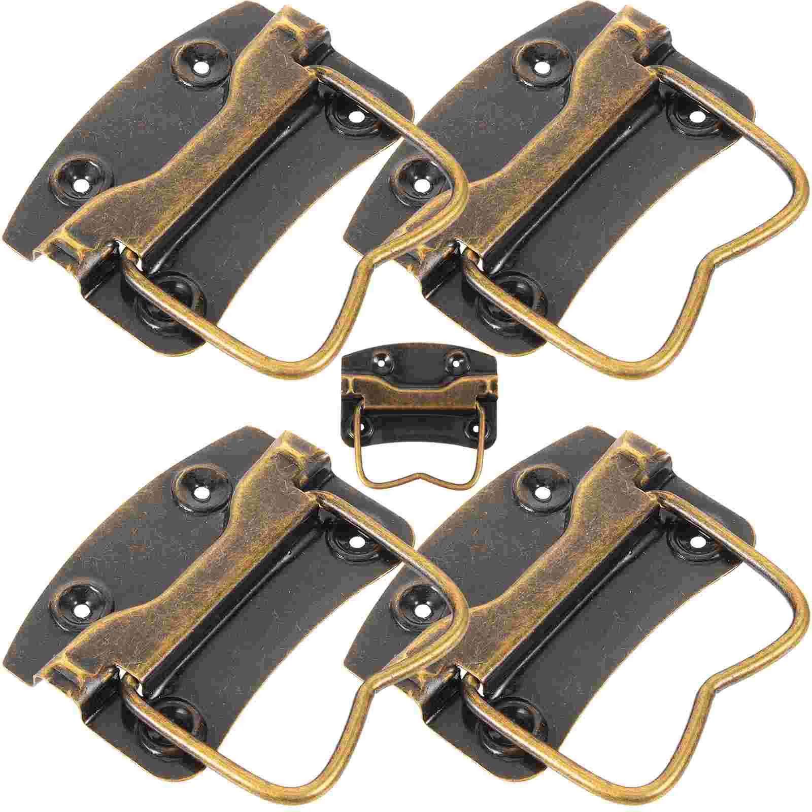 

5 Pcs Luggage Handles Cabinet Vintage for Wooden Case Iron Chest